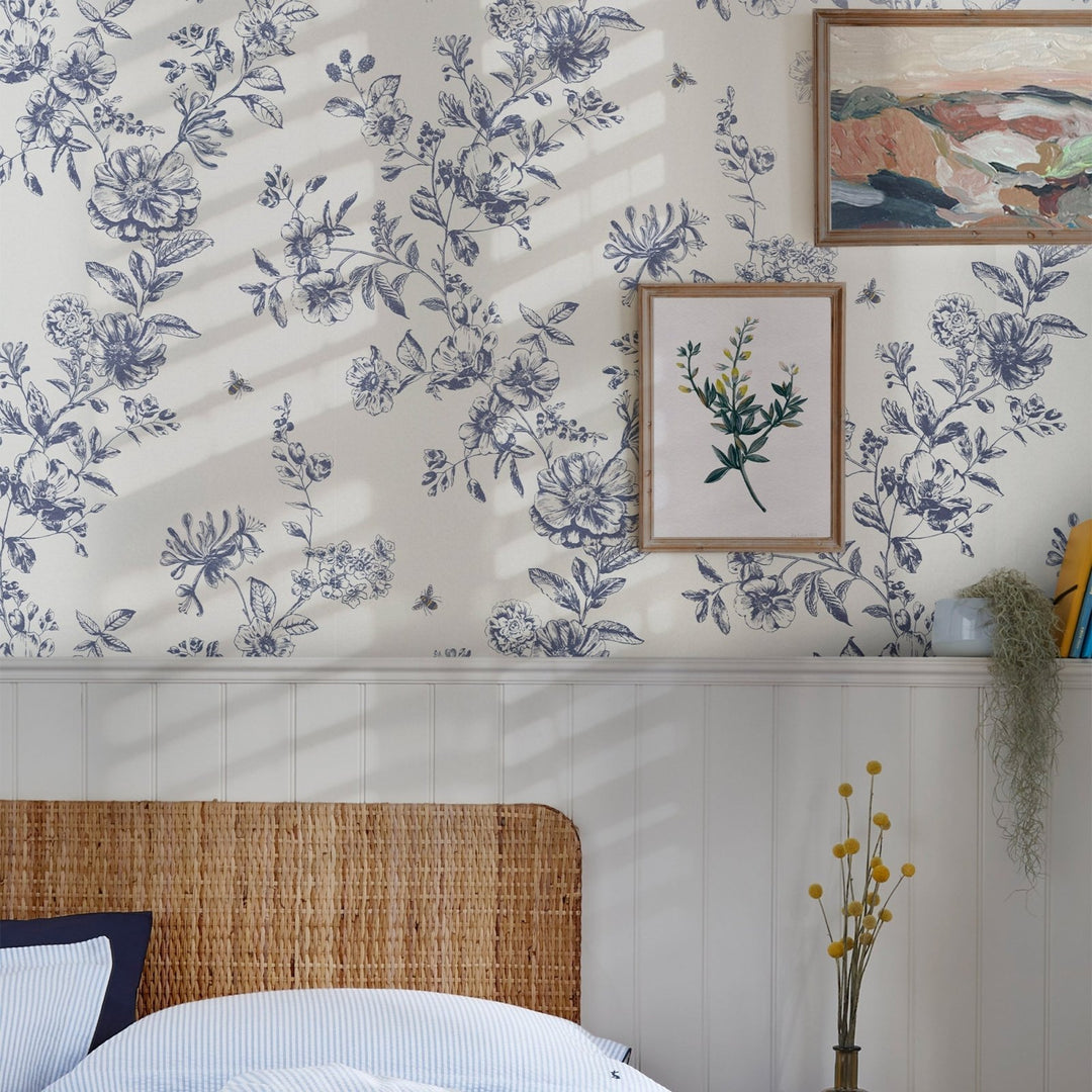  - Joules Honey Floral Creme Wallpaper - 120866 - Decor Warehouse