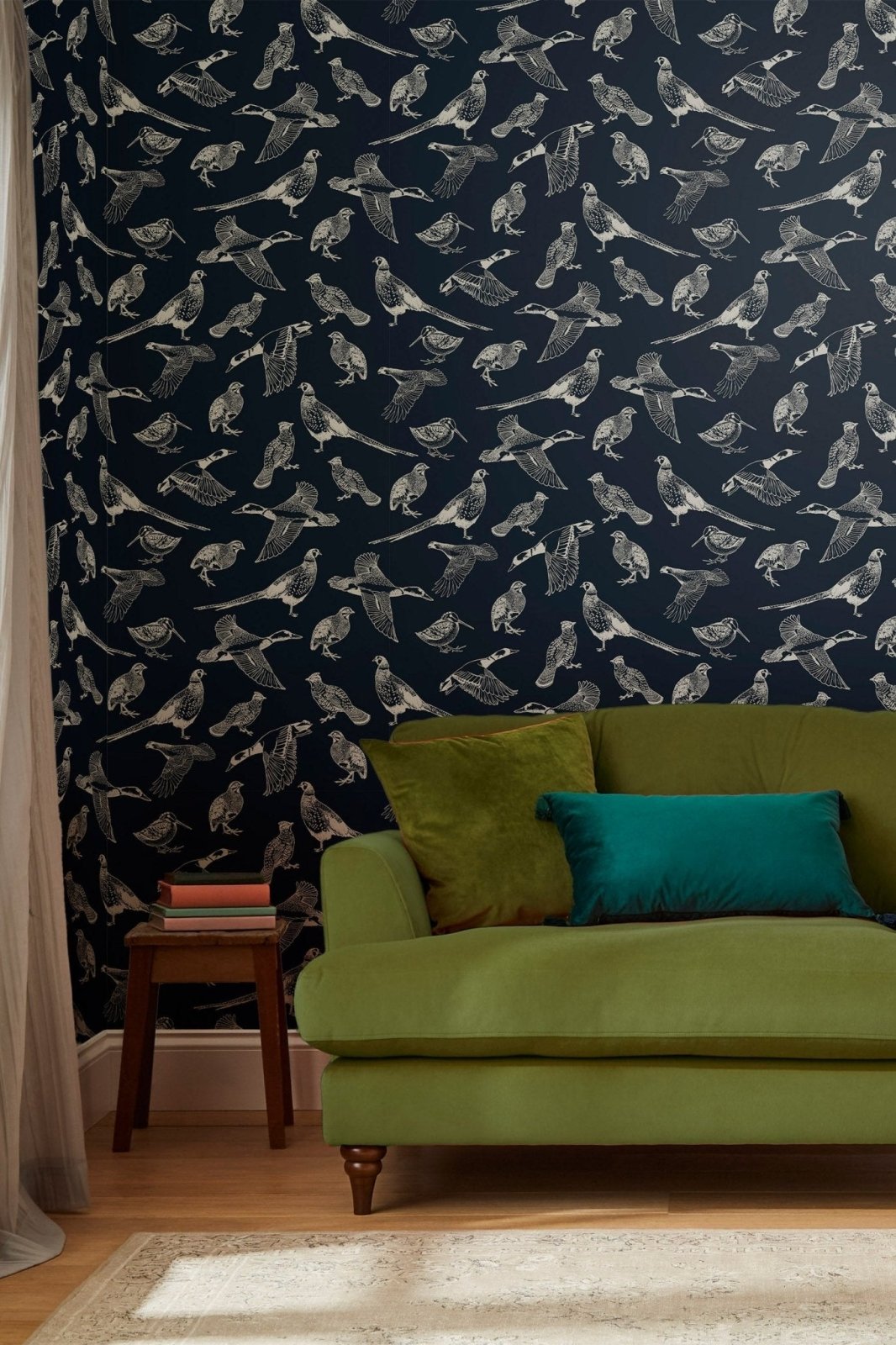 - Joules Hunting Birds French Navy Wallpaper - 118555 - Decor Warehouse