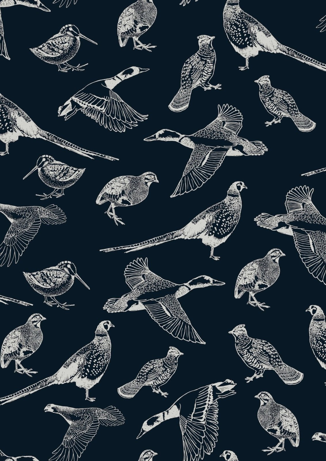  - Joules Hunting Birds French Navy Wallpaper - 118555 - Decor Warehouse
