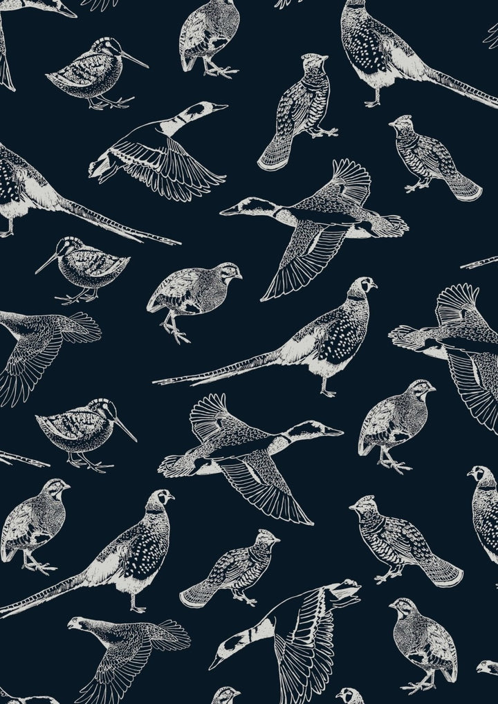  - Joules Hunting Birds French Navy Wallpaper - 118555 - Decor Warehouse
