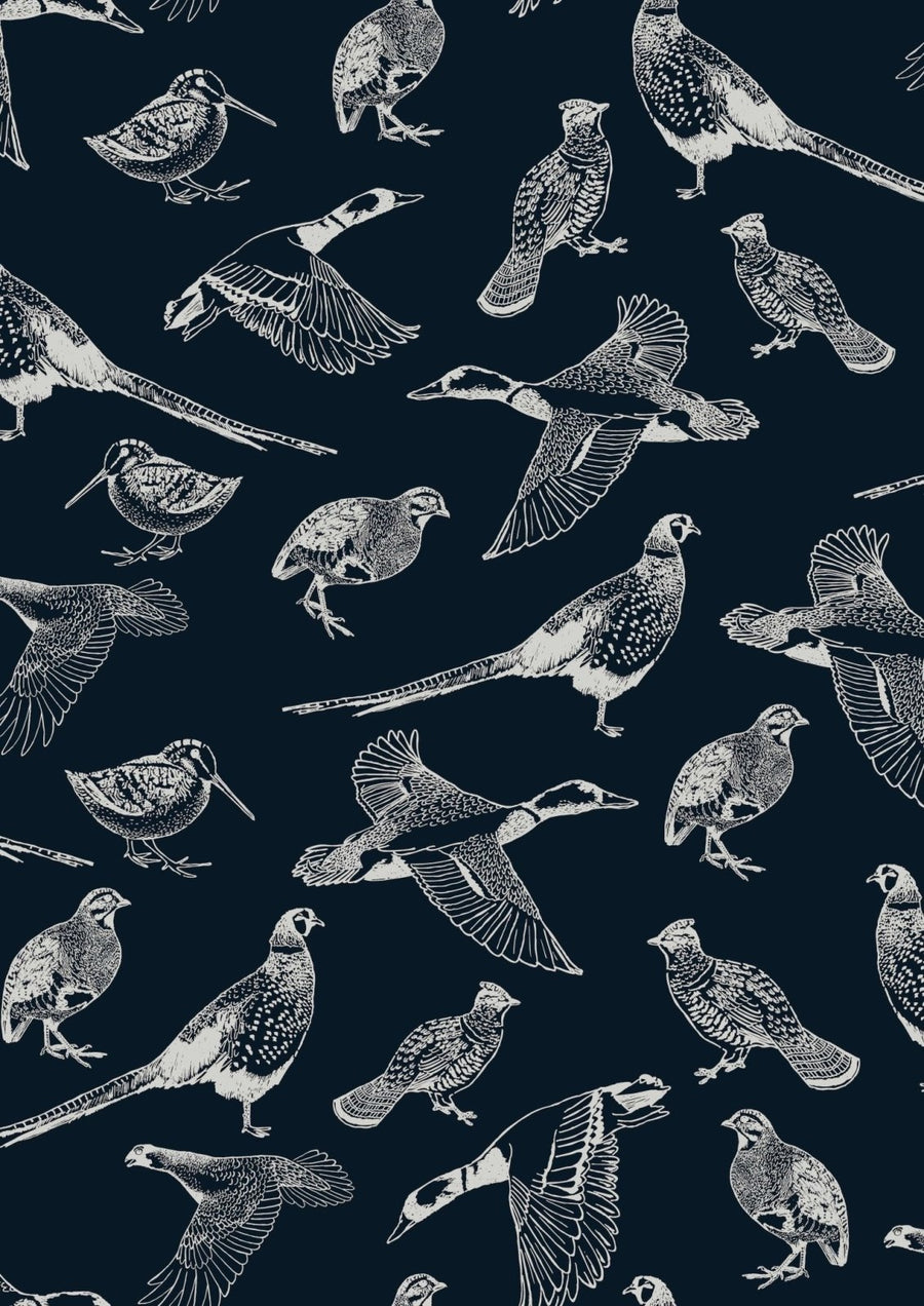 118555-Graham & Brown-Joules - Hunting Birds French Navy Wallpaper-Decor Warehouse