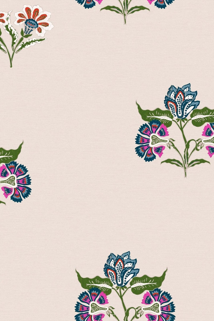  - Joules Indienne Block Print Dawn Grey Wallpaper - 118574 - Decor Warehouse