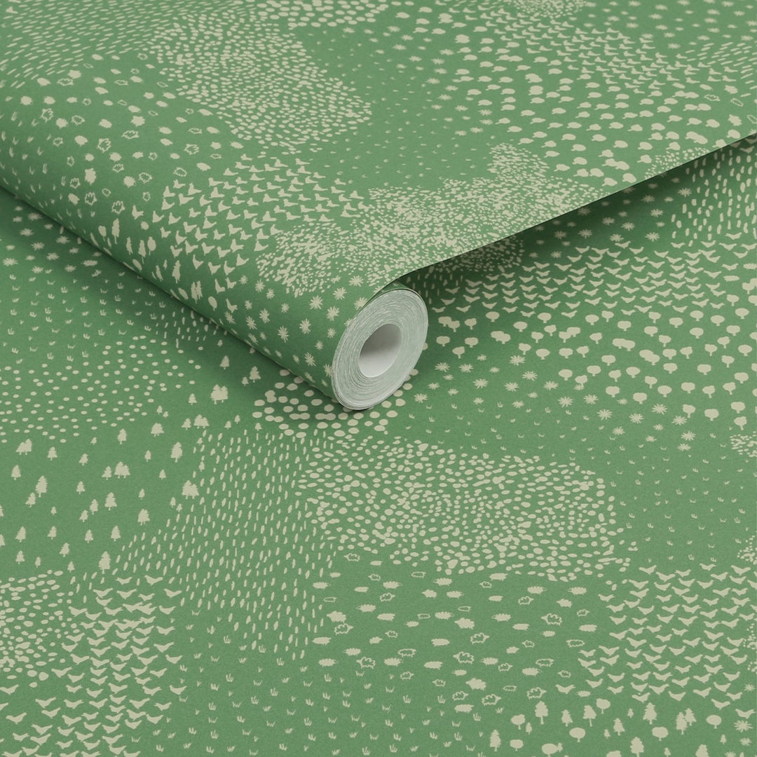 - Joules mono farm green wallpaper - 120869 - Decor Warehouse