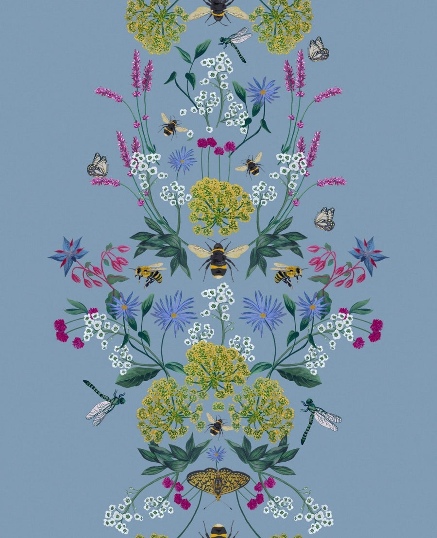  - Joules Perfect Pollinators Haze Blue Wallpaper - 118577 - Decor Warehouse