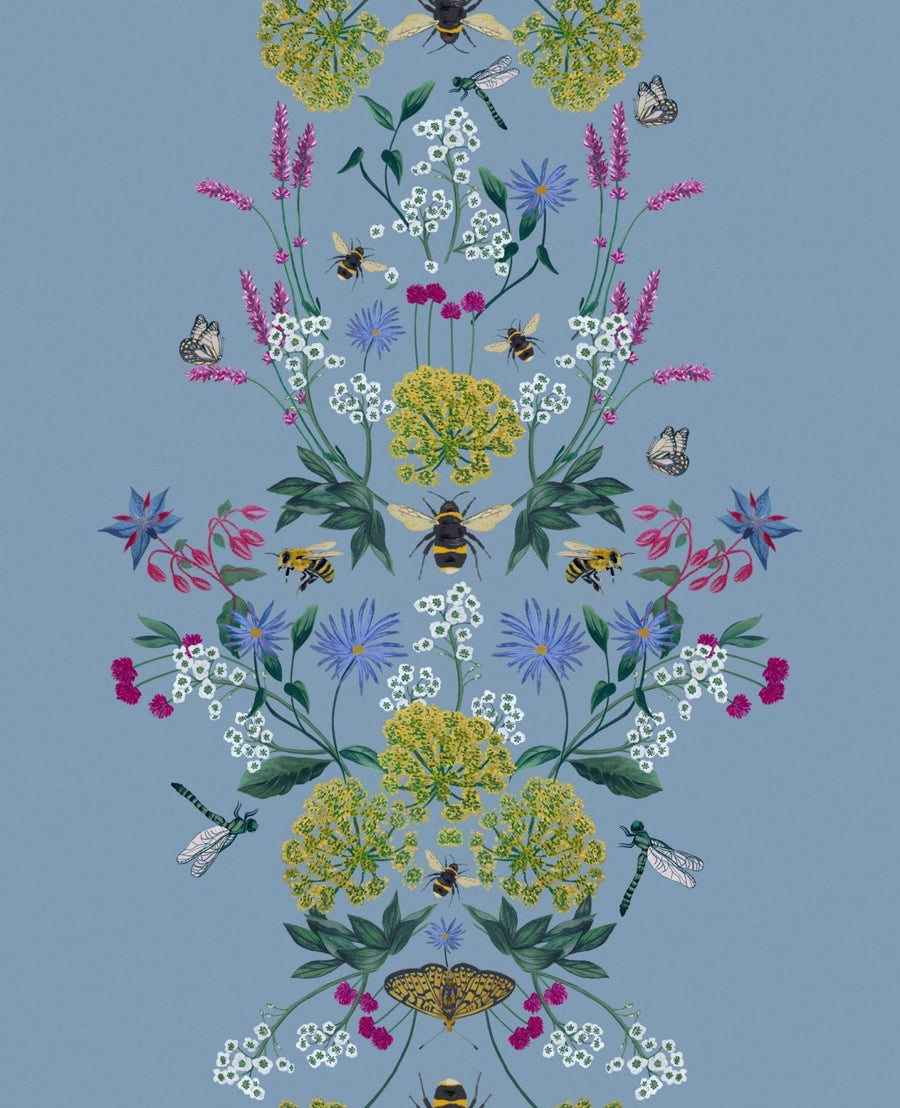 118577-Graham & Brown-Joules - Perfect Pollinators Haze Blue Wallpaper-Decor Warehouse