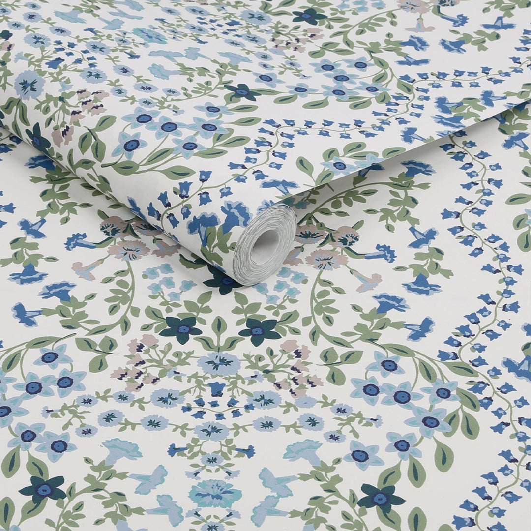 120883-Graham & Brown-Joules - Symmetrical Trellis Ditsy Creme Wallpaper-Decor Warehouse