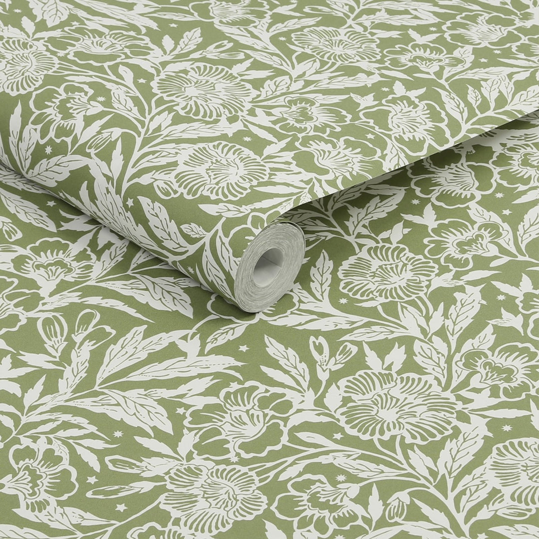 120888-Graham & Brown-Joules Twilight Ditsy Green Wallpaper-Decor Warehouse
