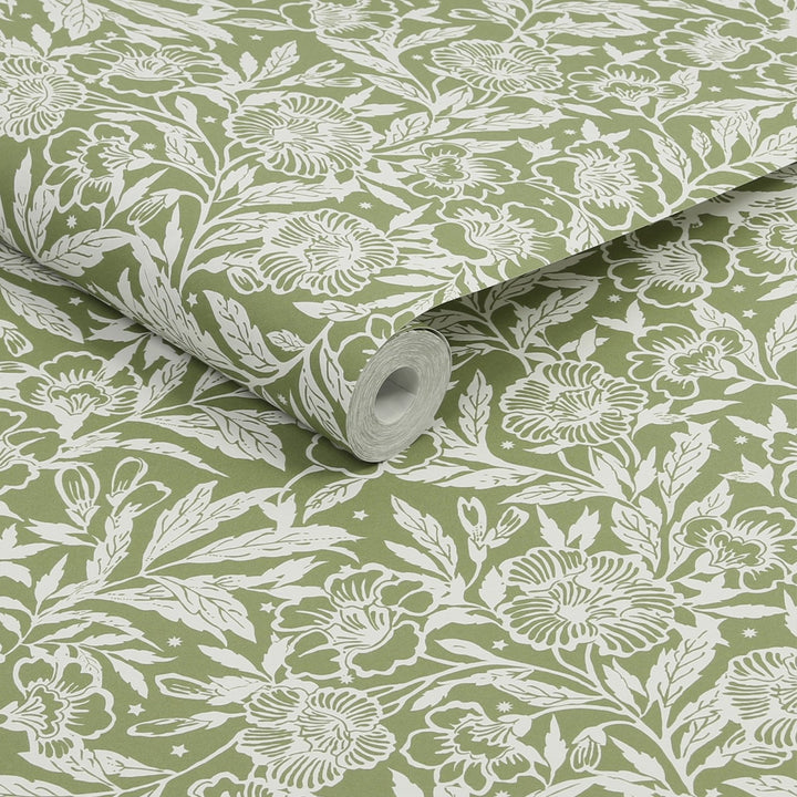120888-Graham & Brown-Joules Twilight Ditsy Green Wallpaper-Decor Warehouse