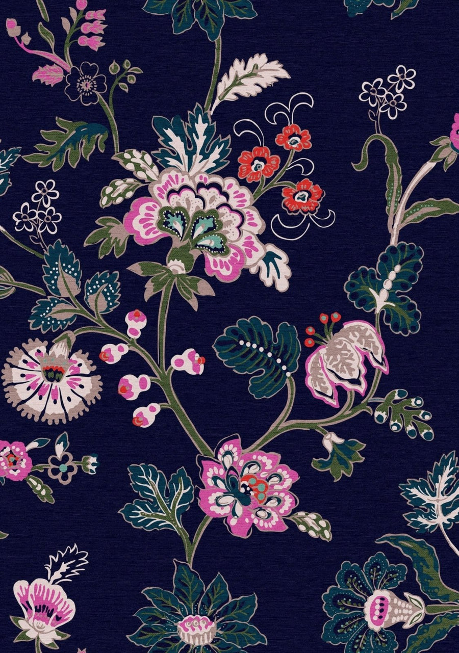 118573-Graham & Brown-Joules - Vine Cottage Floral Royal Navy Wallpaper-Decor Warehouse