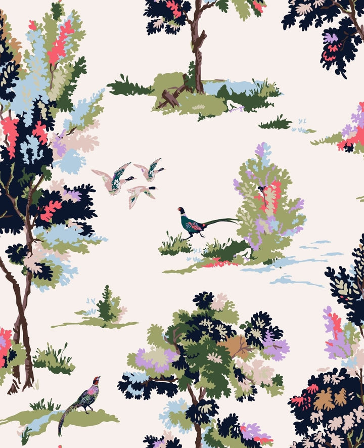118563-Graham & Brown-Joules - Woodland Scene Dawn Grey Wallpaper-Decor Warehouse