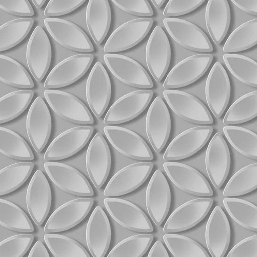 6160-Debona-Juniper - Geometric Silver Metallic Petals Wallpaper-Decor Warehouse