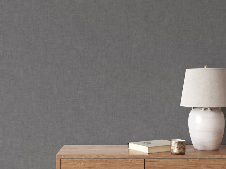 - Muriva Cambric Charcoal Textured Wallpaper - 196306 - Decor Warehouse
