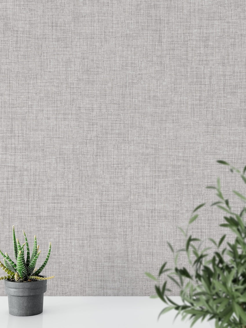  - Muriva Cambric Texture Chestnut Wallpaper - 196302 - Decor Warehouse