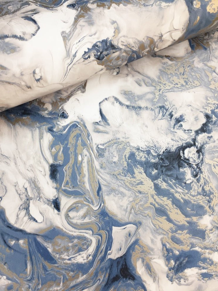  - Muriva Elixir Blue Marble Wallpaper - 166504 - Decor Warehouse