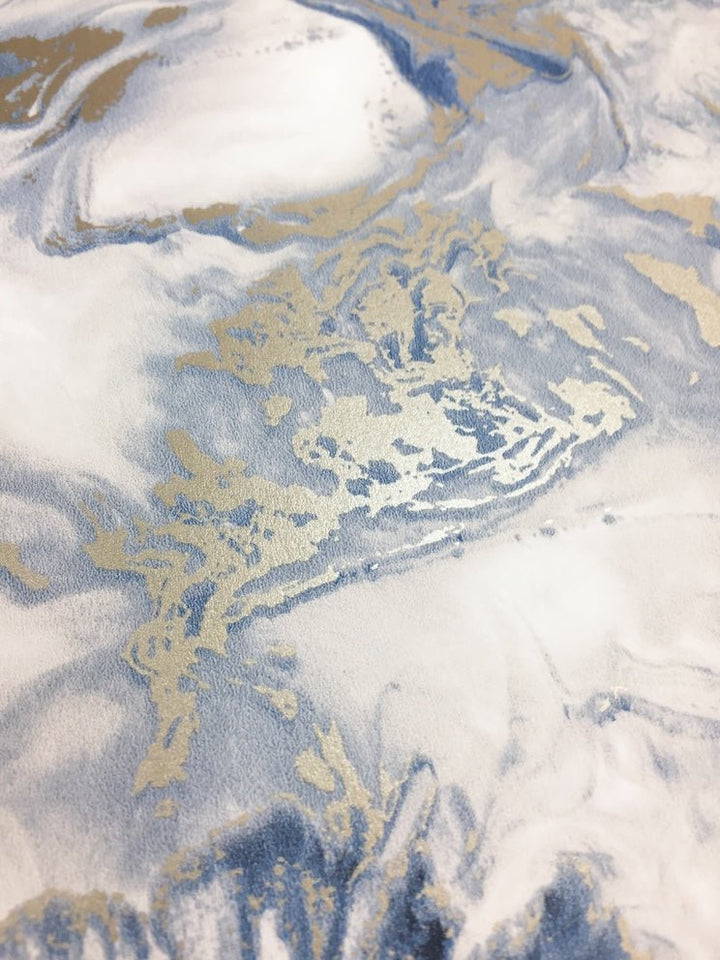  - Muriva Elixir Blue Marble Wallpaper - 166504 - Decor Warehouse