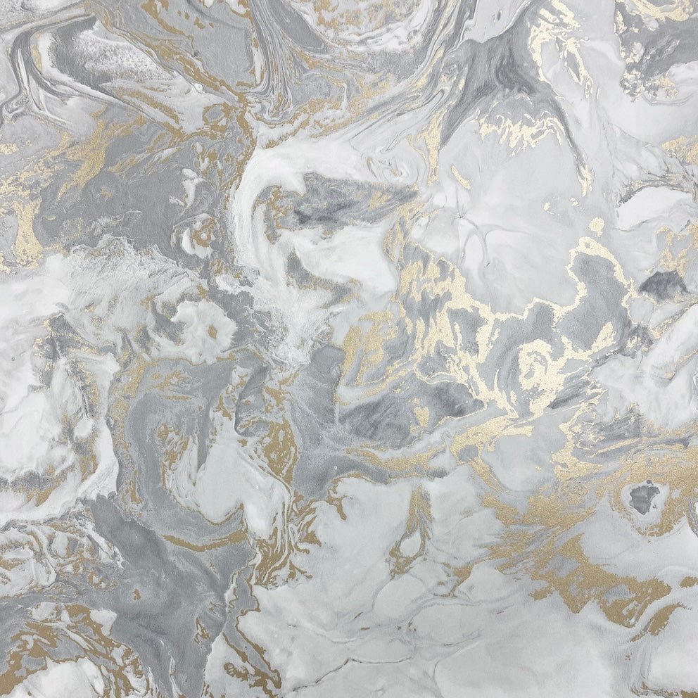  - Muriva Elixir Grey & Gold Marble Wallpaper - 166506 - Decor Warehouse