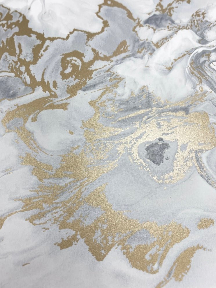  - Muriva Elixir Grey & Gold Marble Wallpaper - 166506 - Decor Warehouse