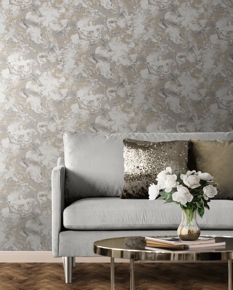 166506-Muriva-Muriva Elixir Grey & Gold Marble Wallpaper-Decor Warehouse