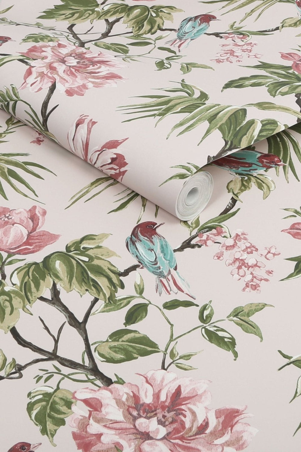 118255-Graham & Brown-Next - Birds & Blooms Mauve Wallpaper-Decor Warehouse