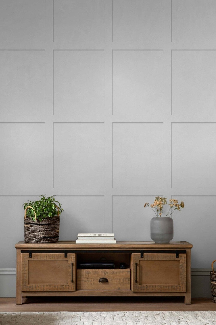 118303-Graham & Brown-Next - Country Panel Grey Wallpaper-Decor Warehouse