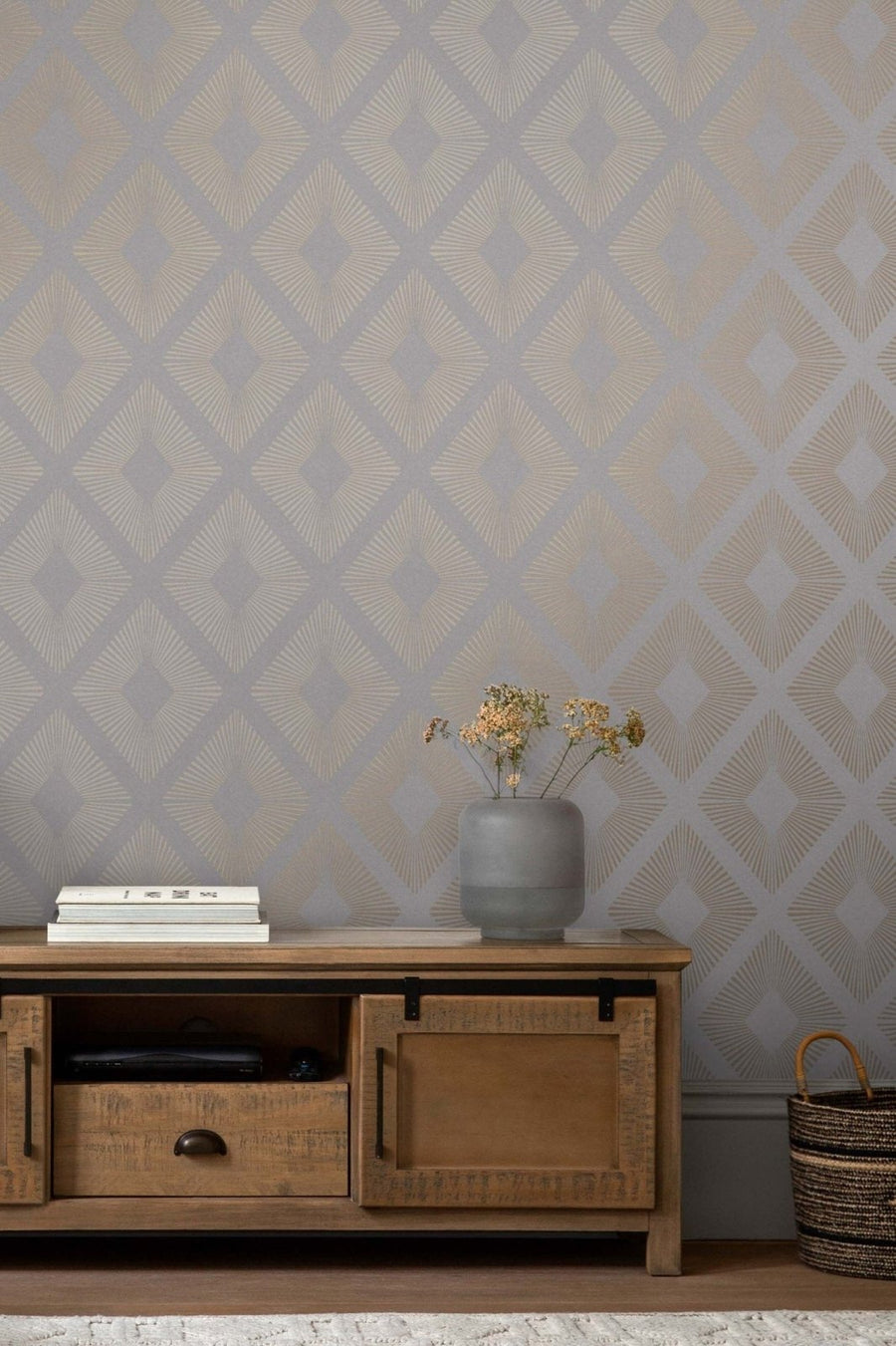 118271-Graham & Brown-Next - Deco Triangle Grey Wallpaper-Decor Warehouse
