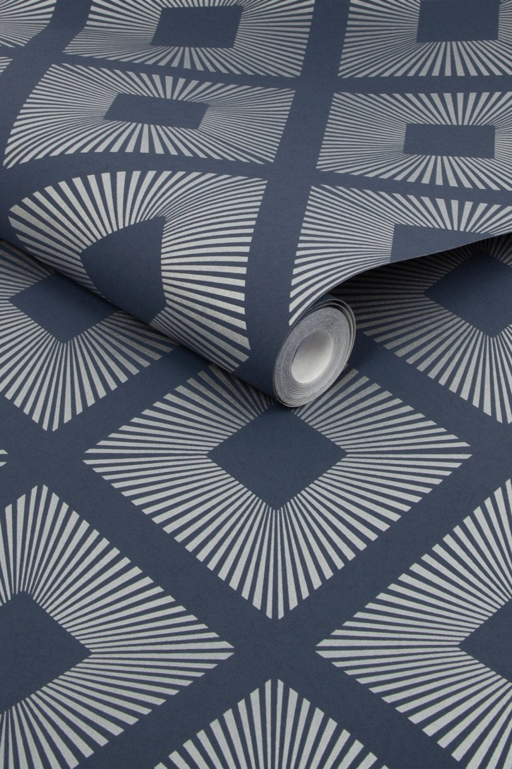 118272-Graham & Brown-Next - Deco Triangle Navy Wallpaper-Decor Warehouse