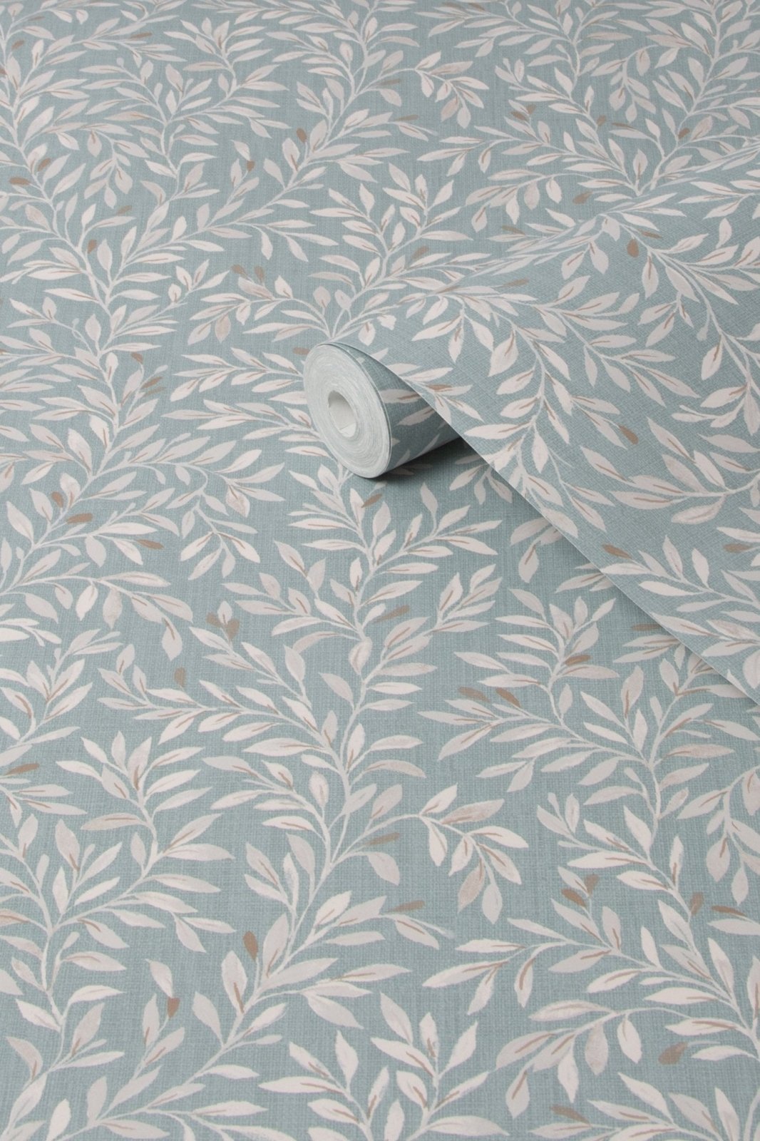 118262-Graham & Brown-Next - Ditsy Leaf Duck Egg Wallpaper-Decor Warehouse
