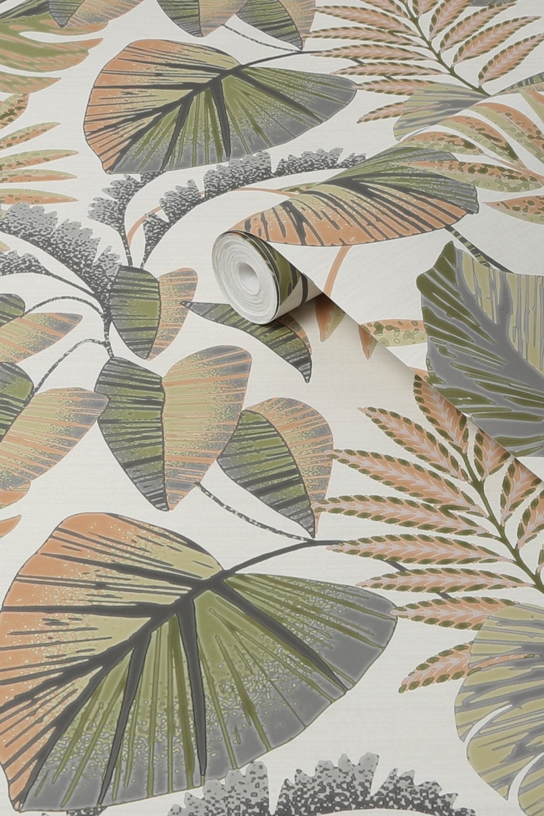 118296-Graham & Brown-Next - Jungle Leaves Orange Wallpaper-Decor Warehouse