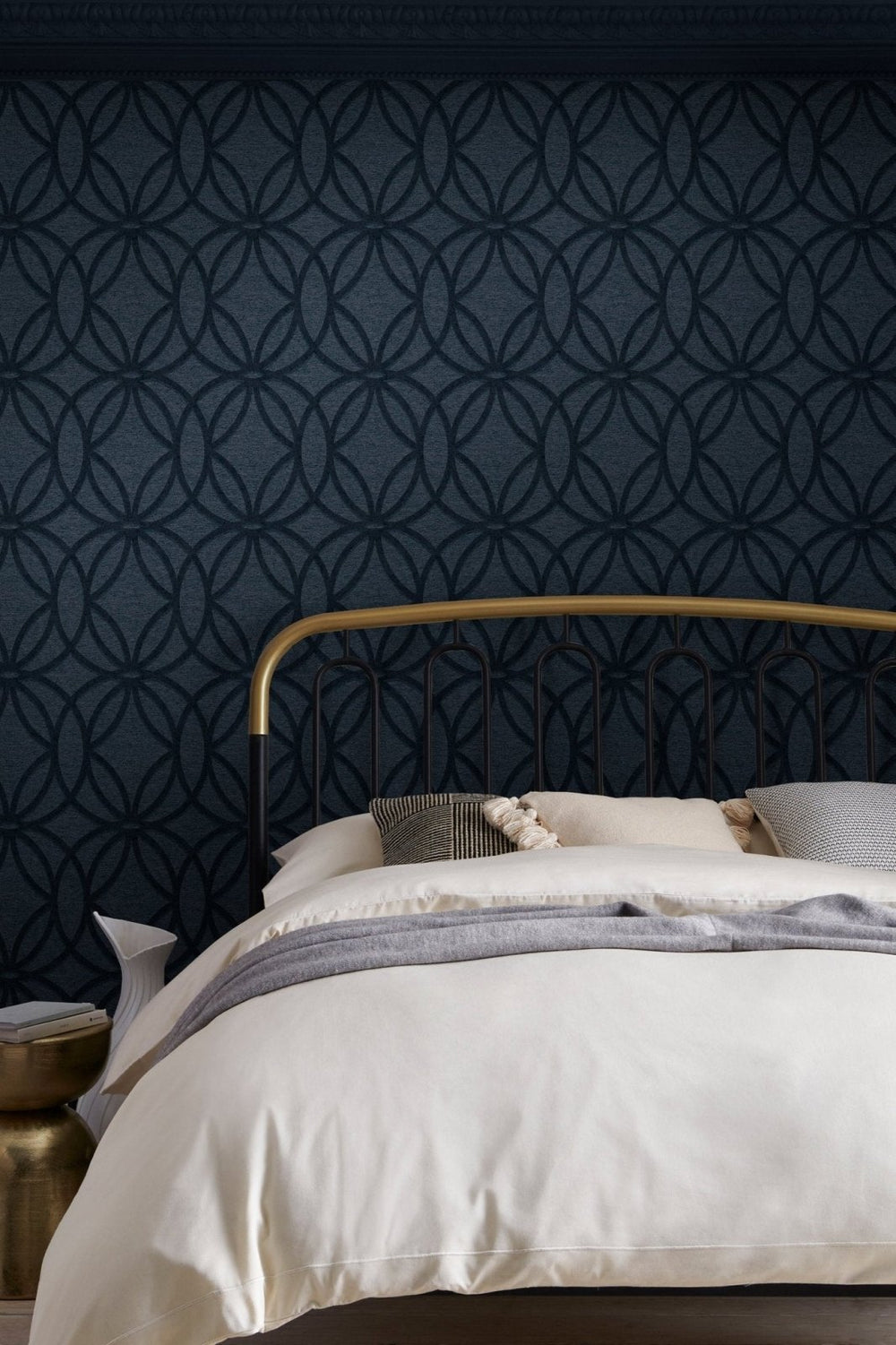 118290-Graham & Brown-Next - Luxe Eclipse Navy Wallpaper-Decor Warehouse
