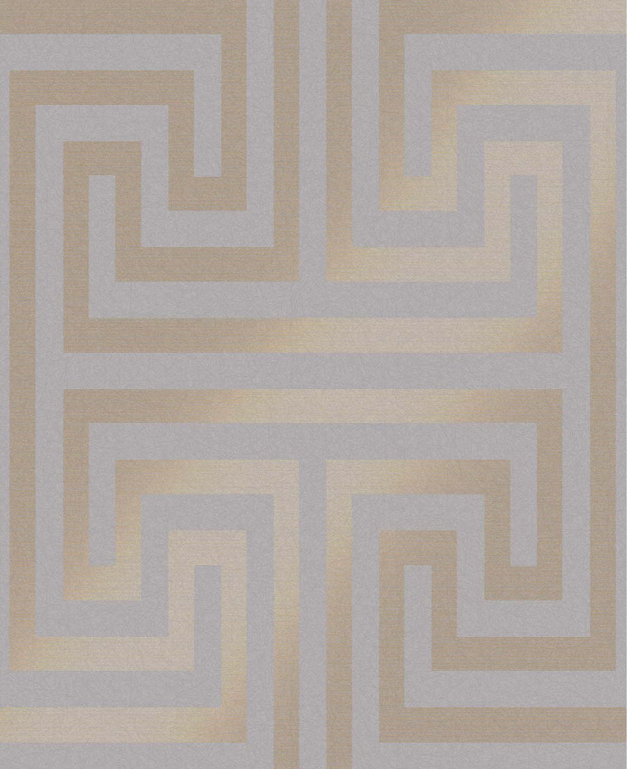 118285-Graham & Brown-Next - Metallic Greek Key Grey Wallpaper-Decor Warehouse