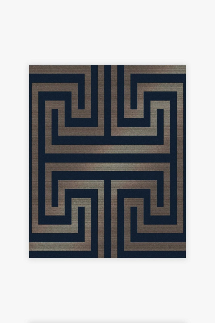 118286-Graham & Brown-Next - Metallic Greek Key Navy Wallpaper-Decor Warehouse