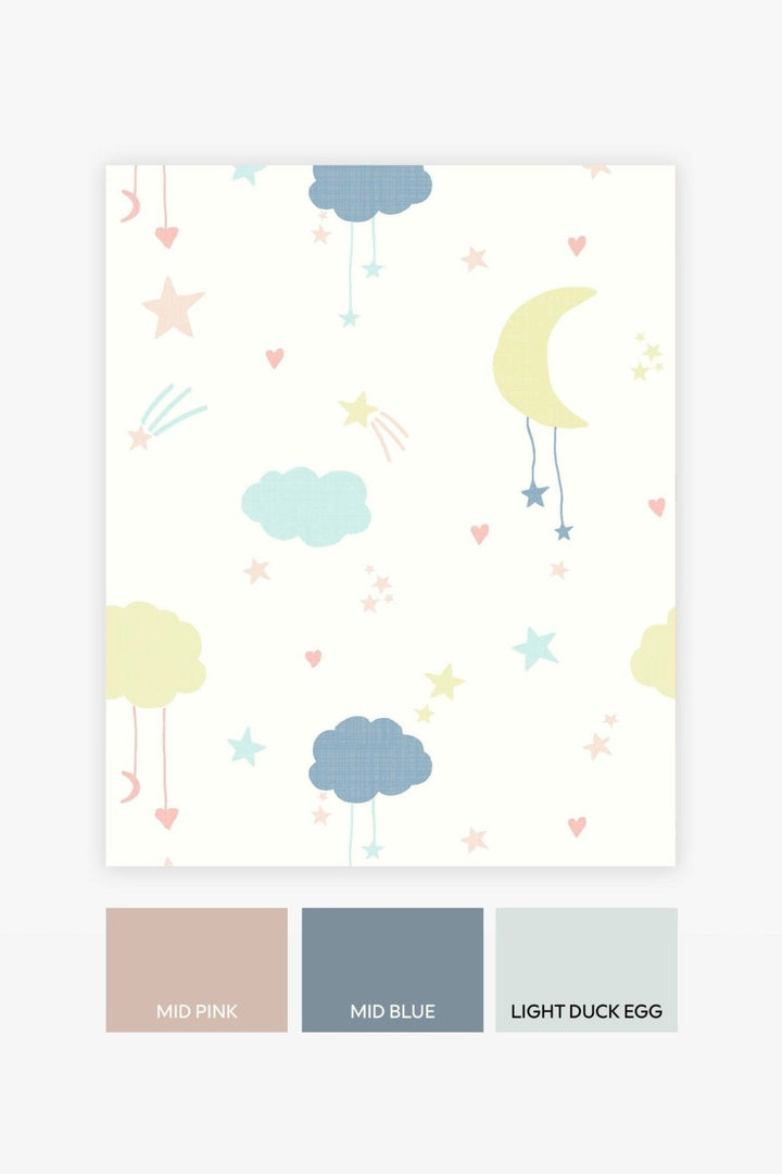 118593-Graham & Brown-Next - Moon and Stars Pastel Wallpaper-Decor Warehouse
