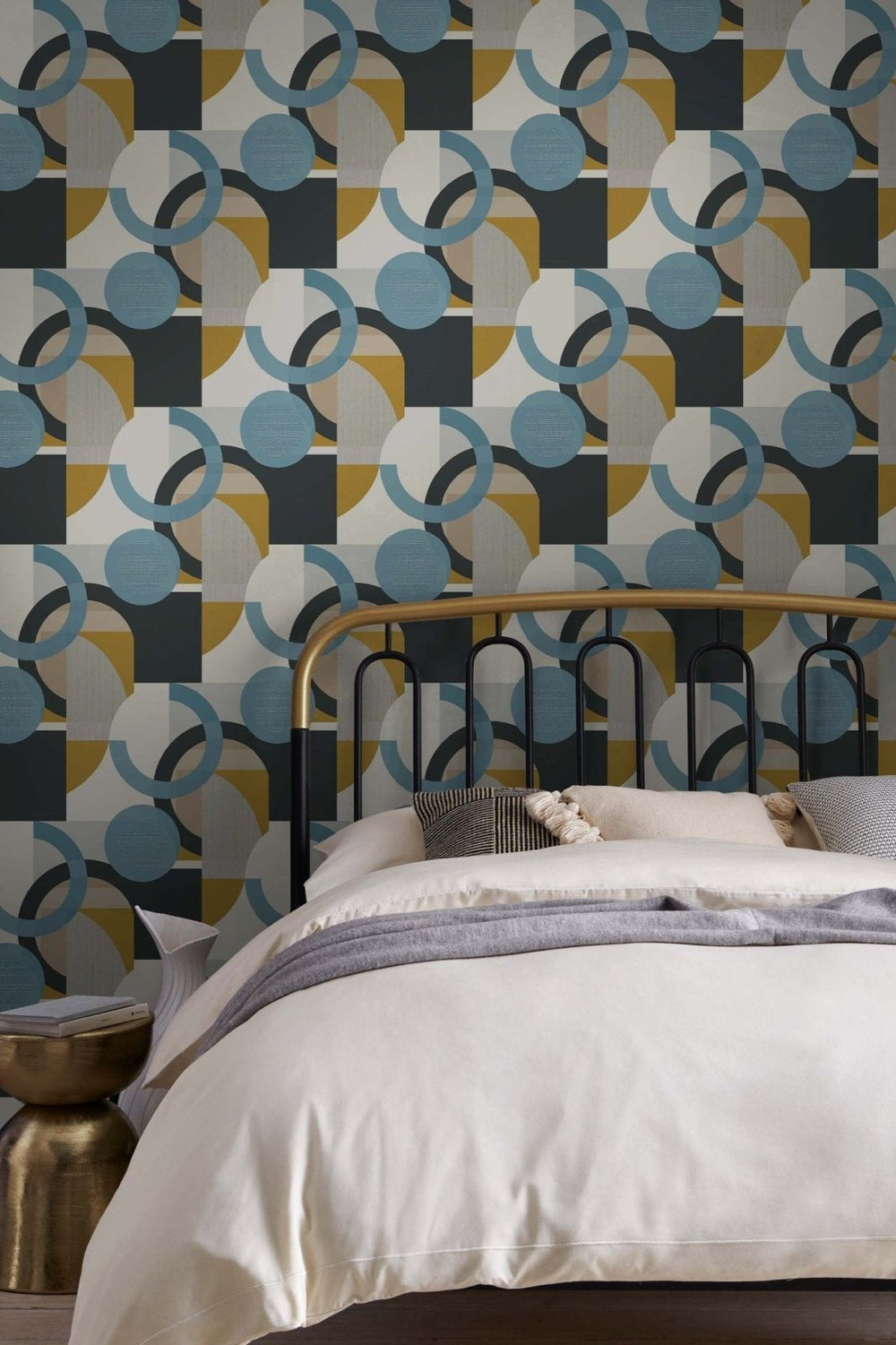 118280-Graham & Brown-Next - Retro Shapes Geo Blues Wallpaper-Decor Warehouse