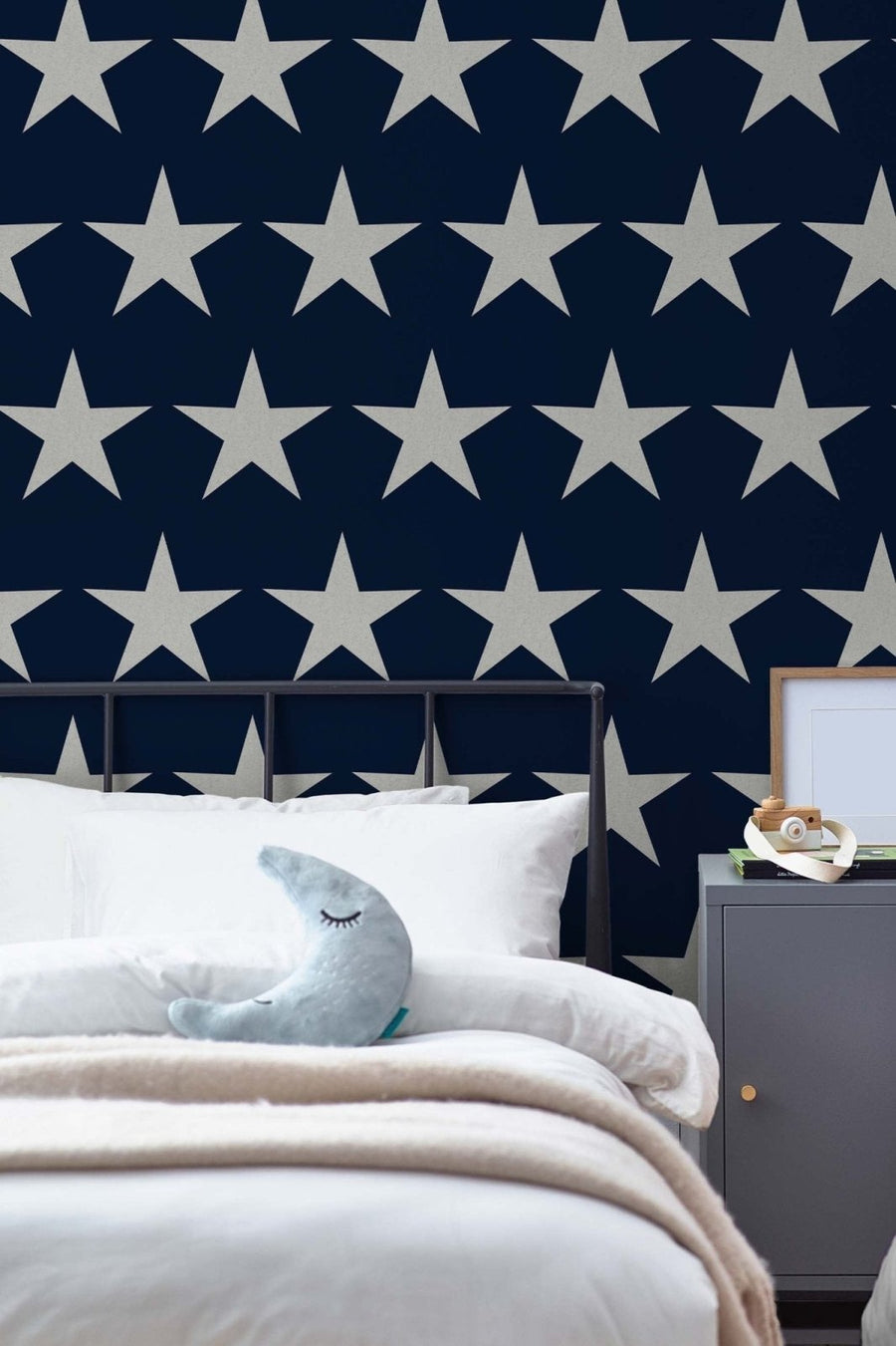 118330-Graham & Brown-Next - Stars Navy Blue Wallpaper-Decor Warehouse