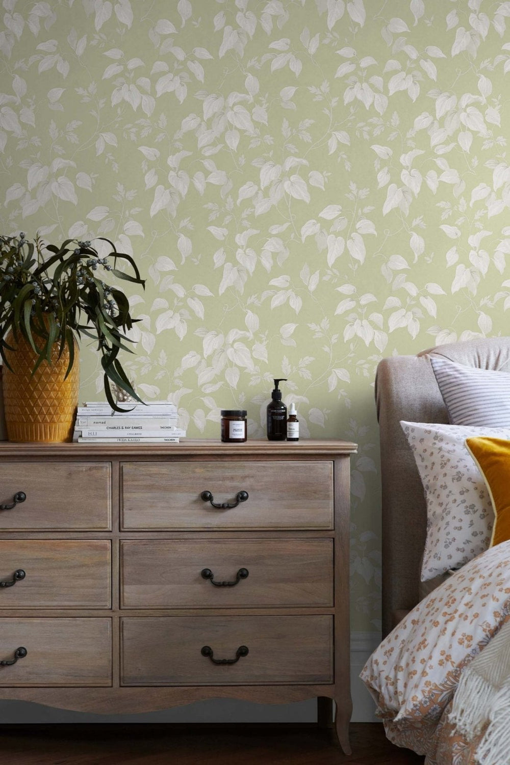 118259-Graham & Brown-Next - Trail Flower Green Wallpaper-Decor Warehouse