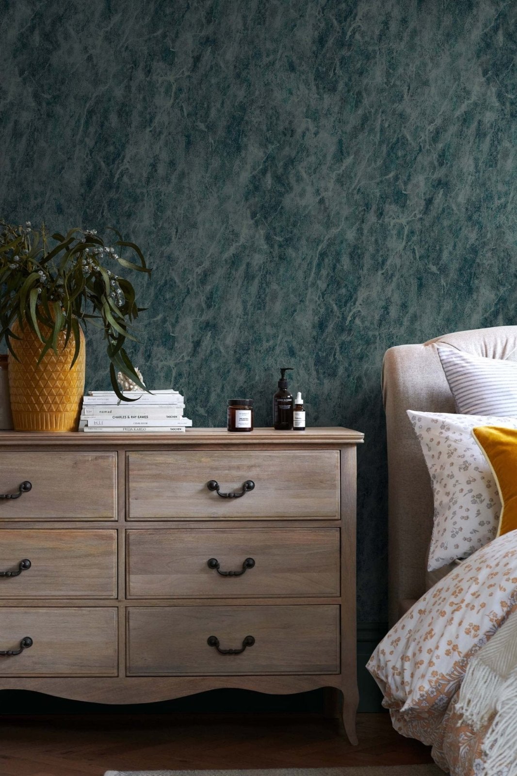 118327-Graham & Brown-Next - Washed Marble Blue Wallpaper-Decor Warehouse