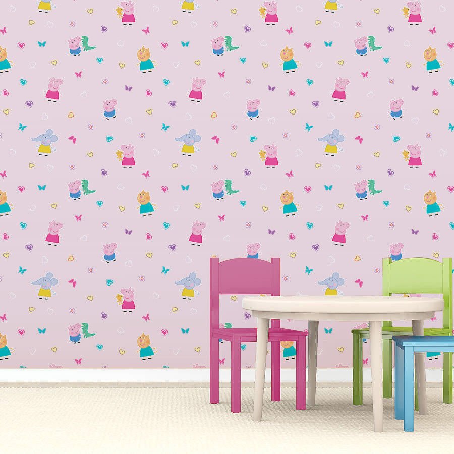 WP4-PJM-HRS-12-Debona-Peppa Pig Children's Wallpaper-Decor Warehouse