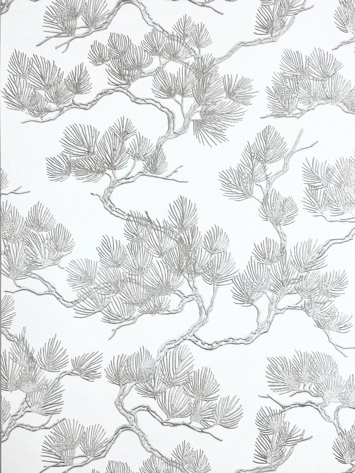 WF121011-Decor Warehouse-Pine Tree White & Grey Wallpaper-Decor Warehouse