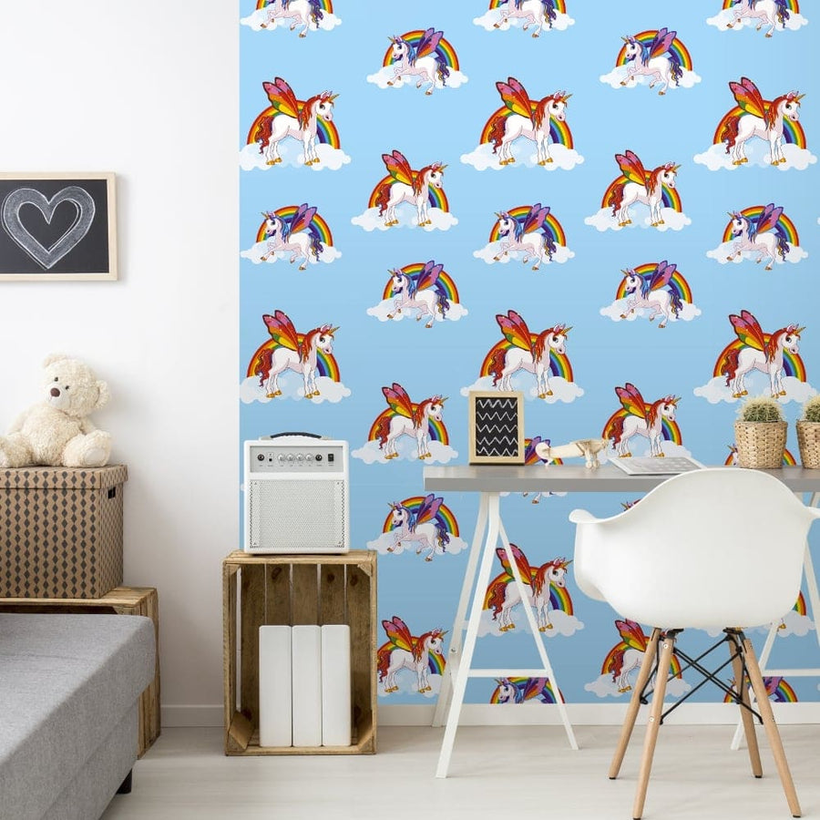 6304-Debona-Rainbow Unicorn Magic Cloud Kids Wallpaper-Decor Warehouse