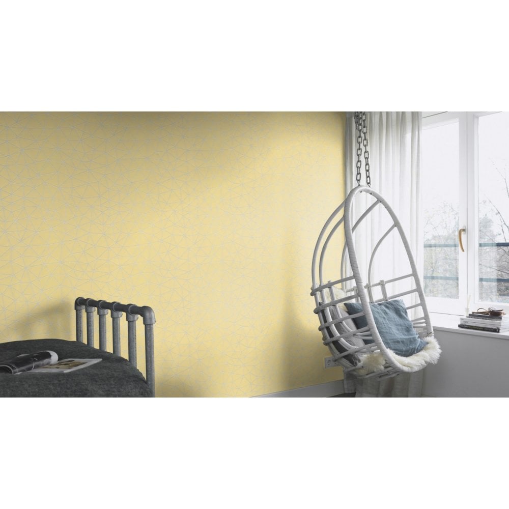 310016-Rasch-Rasch Geometric lines Yellow Wallpaper-Decor Warehouse