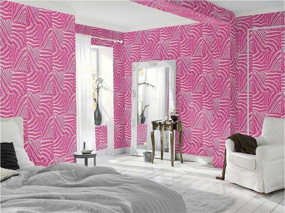 498523-Rasch-Rasch Pink and White Zebra Animal Print Wallpaper-Decor Warehouse