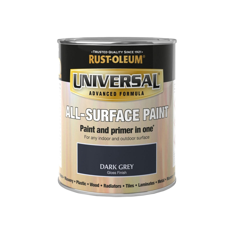PTUN043-Rust-Oleum-Rust-Oleum Universal All Surface Paint Gloss Finish- Dark Grey - 750ml-Decor Warehouse