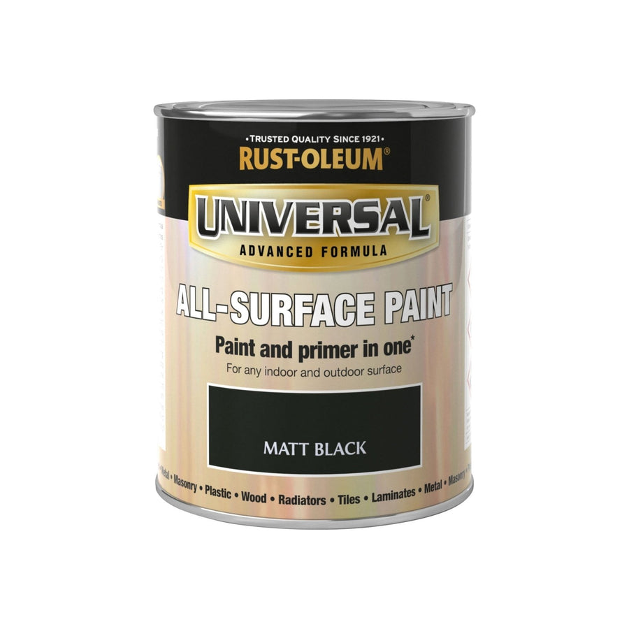 PTUN034-Rust-Oleum-Rust-Oleum Universal All Surface Paint Matt Finish - Black - 750ml-Decor Warehouse