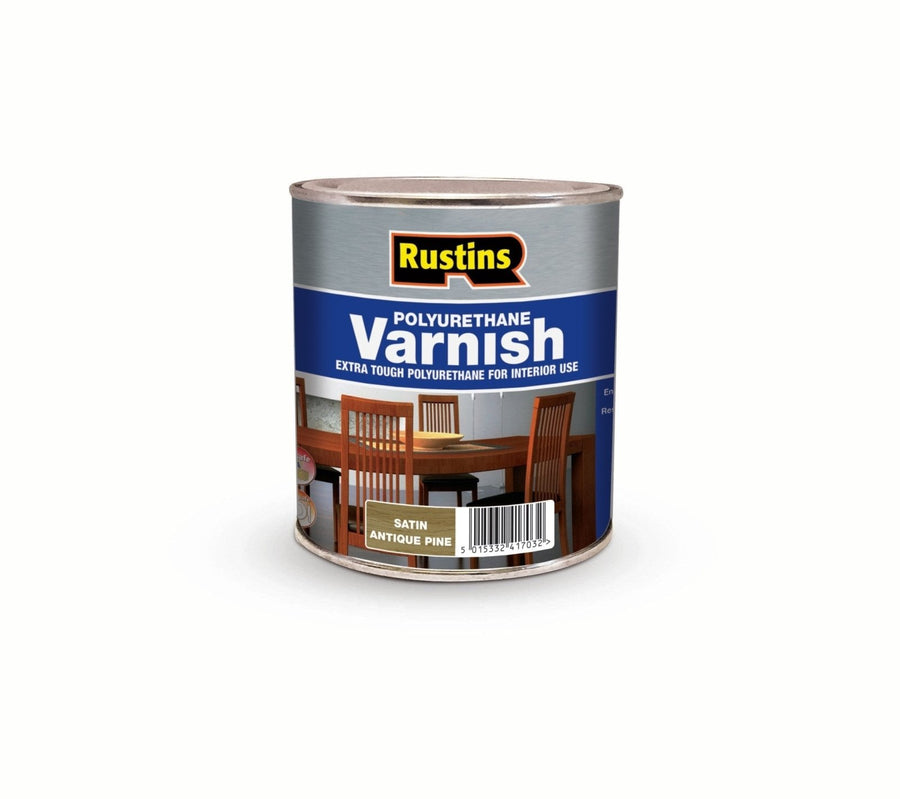 POSA500-Rustins-Rustins Polyurethane Varnish Satin - Antique Pine 500ml-Decor Warehouse