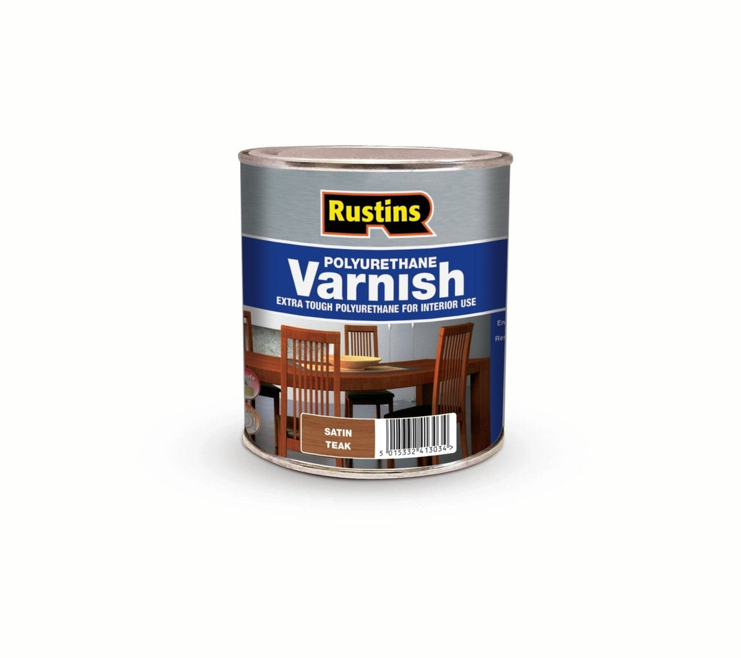 POST500-Rustins-Rustins Polyurethane Varnish Satin - Teak 500ml-Decor Warehouse