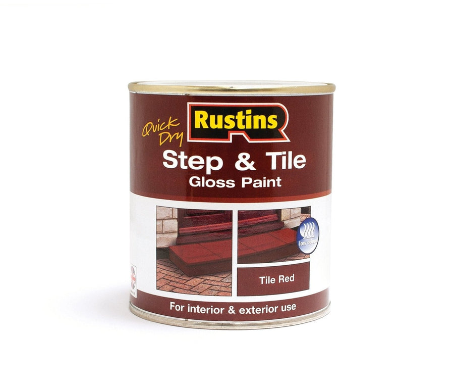 STRDW1000-Rustins-Rustins Quick Dry Step & Tile Gloss Paint - Red 1L-Decor Warehouse