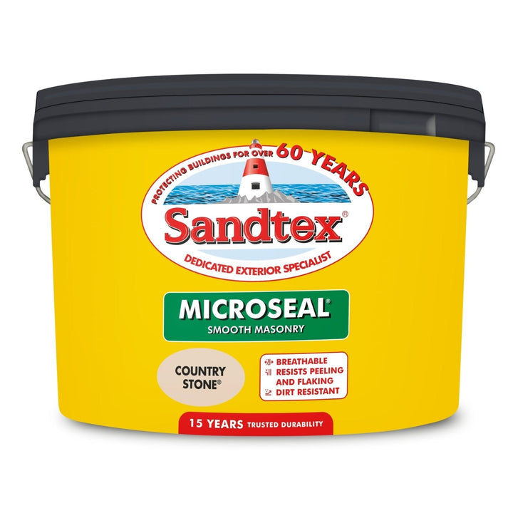 '-Sandtex-Sandtex Microseal Smooth Masonry Paint- Country Stone 10L-Decor Warehouse