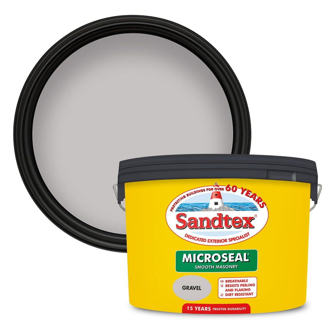 '-Sandtex-Sandtex Microseal Smooth Masonry Paint - Gravel 10L-Decor Warehouse