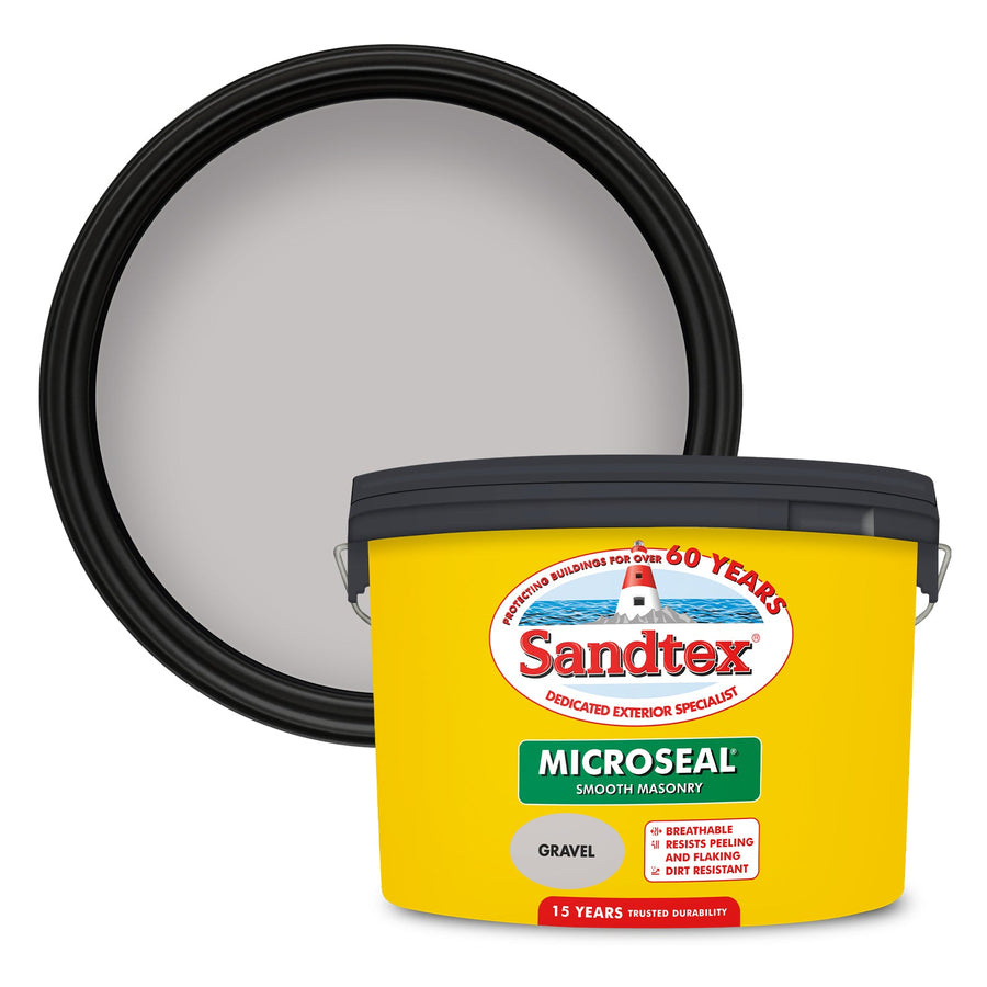 -Sandtex-Sandtex Microseal Smooth Masonry Paint - Gravel 10L-Decor Warehouse