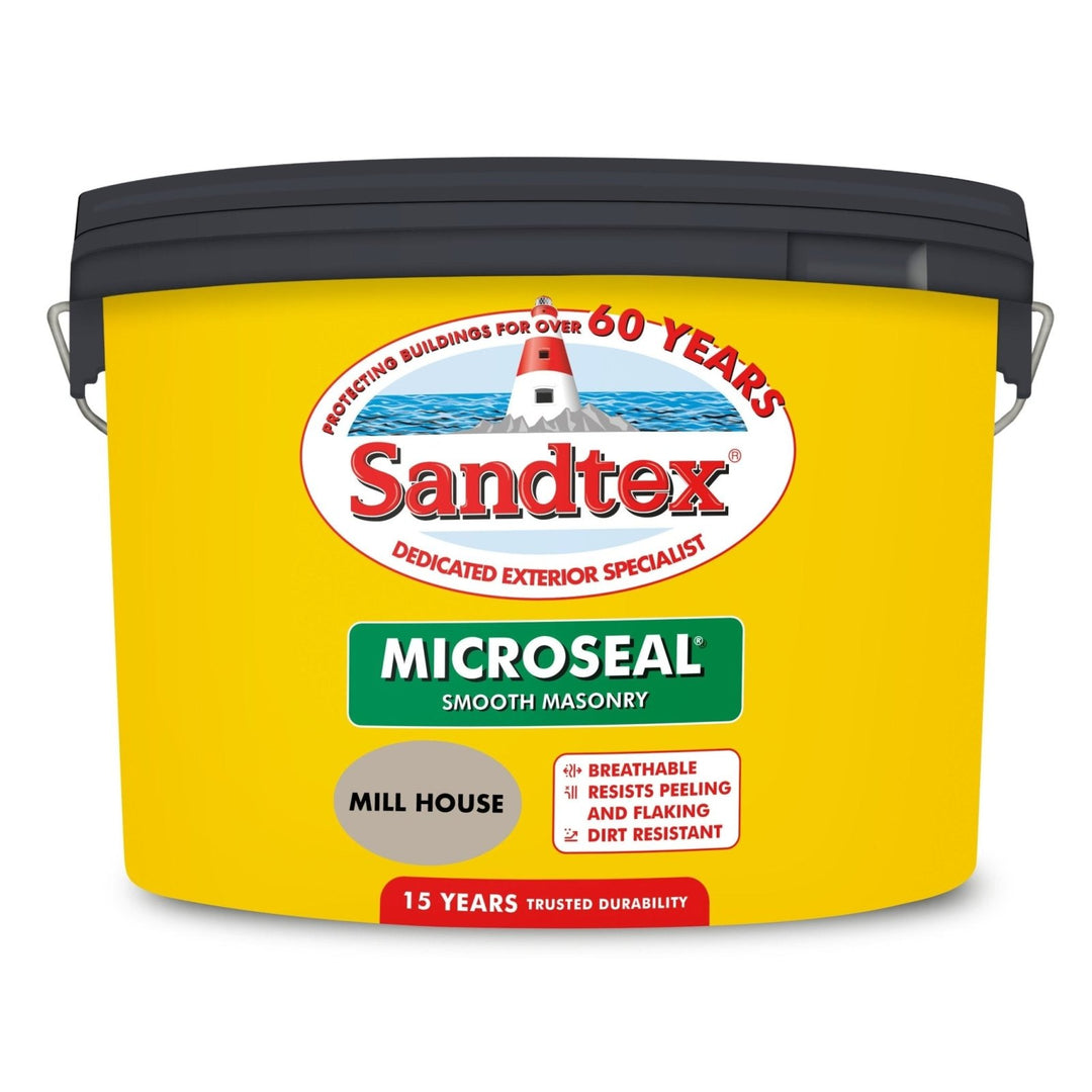 '-Sandtex-Sandtex Microseal Smooth Masonry Paint- Mill house 10L-Decor Warehouse